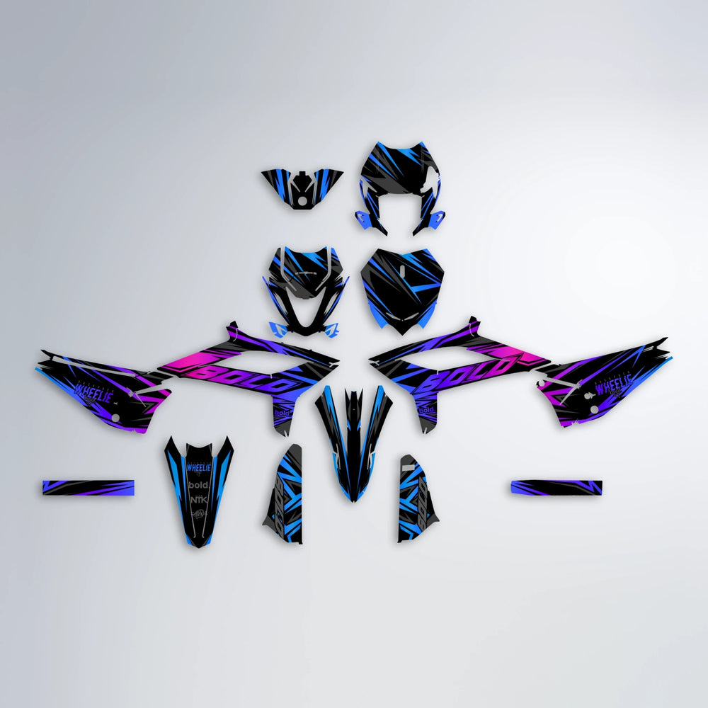 ANXIETY Beta graphics kit parts layout in Blue Purple Fade
