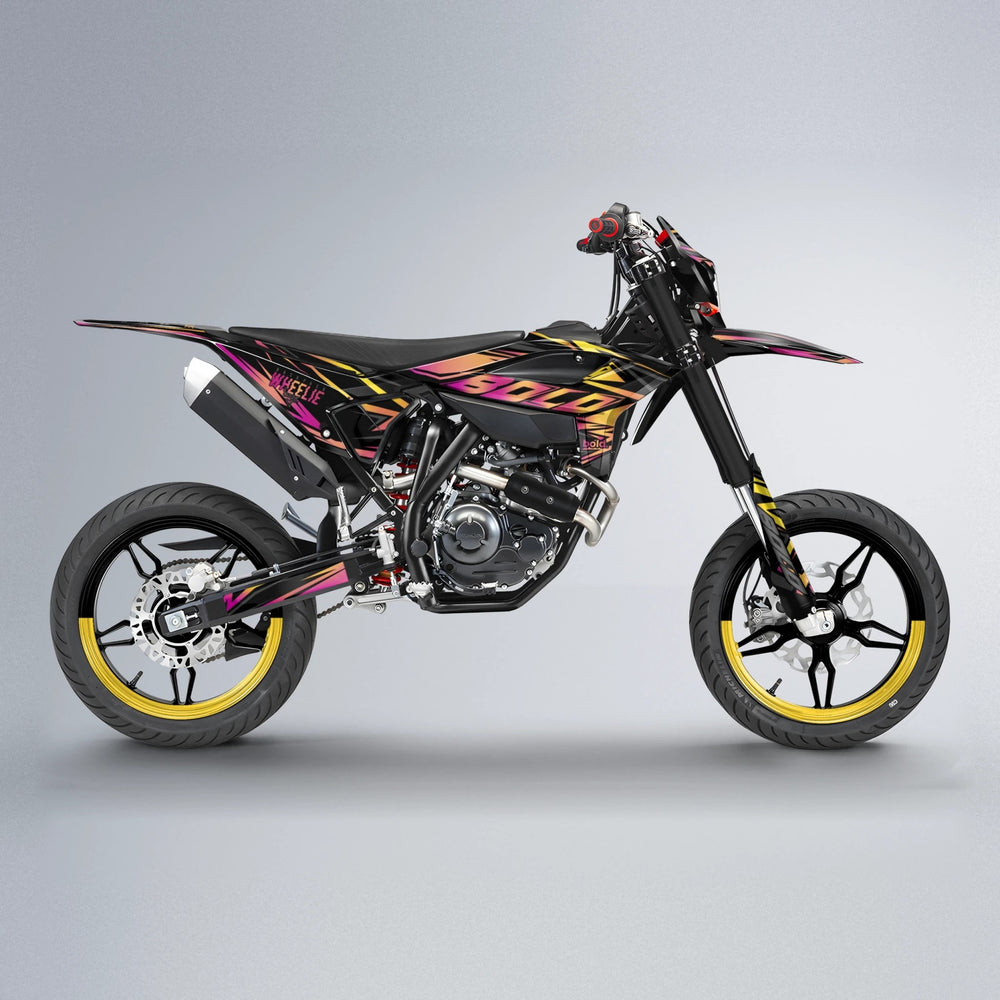 ANXIETY Beta supermoto graphics kit in Pink & Yellow