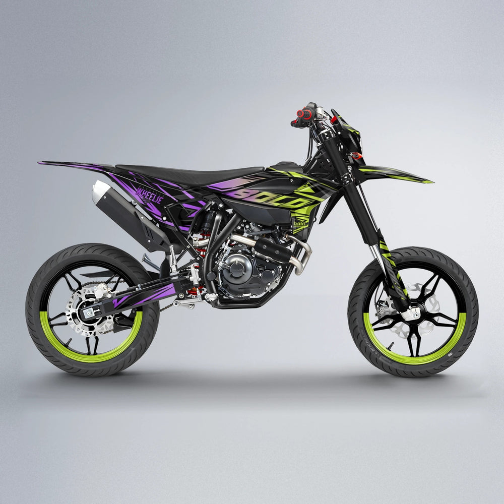 ANXIETY Beta supermoto graphics kit in Purple & Yellow