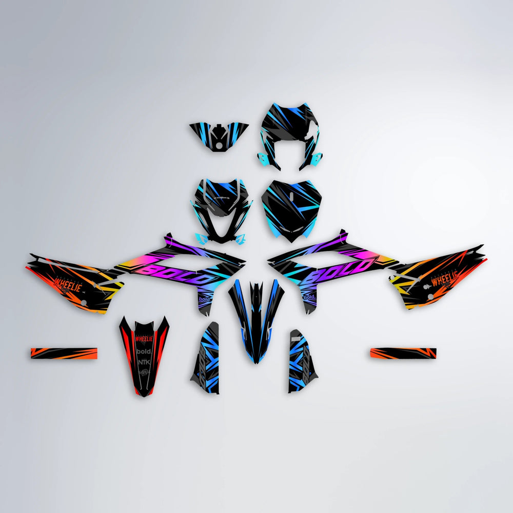 ANXIETY Beta graphics kit parts layout in Sunset Fade