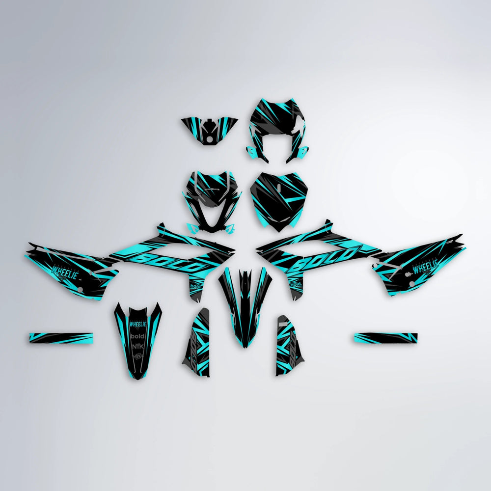 ANXIETY Beta graphics kit parts layout in Teal