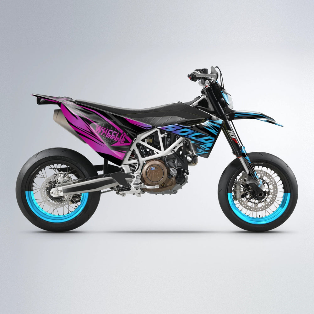 ANXIETY Husqvarna 701 supermoto graphics kit in Pink & Light Blue