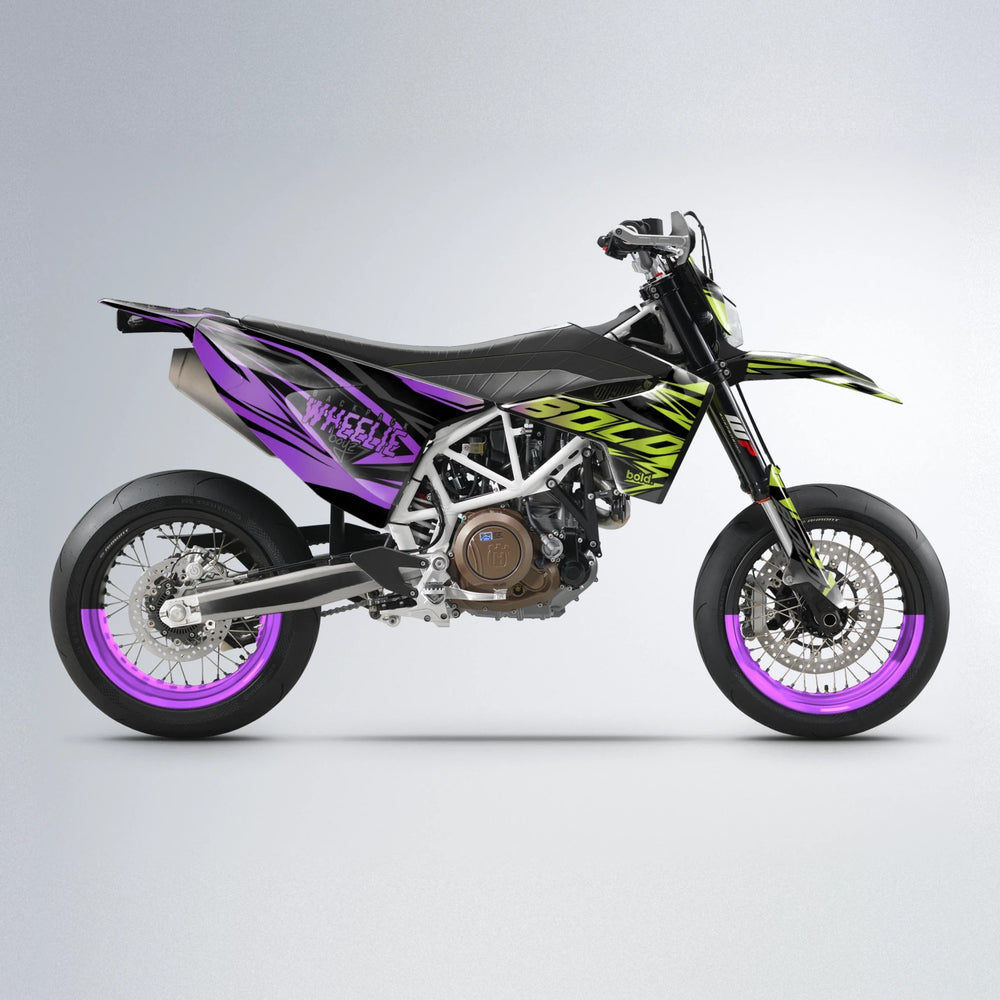 ANXIETY Husqvarna 701 supermoto graphics kit in Purple & Yellow