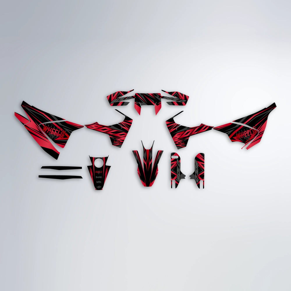 ANXIETY Husqvarna 701 graphics kit parts layout in Red