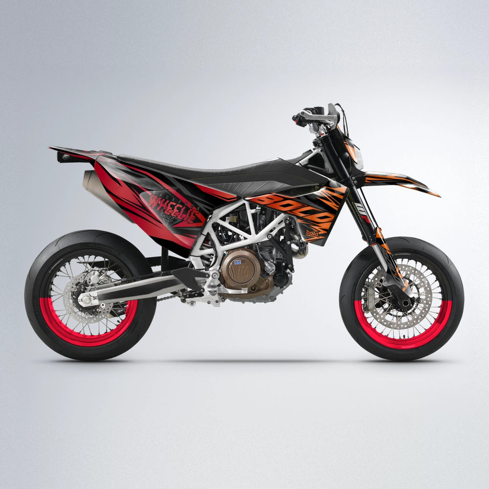 ANXIETY Husqvarna 701 supermoto graphics kit in Red & Orange