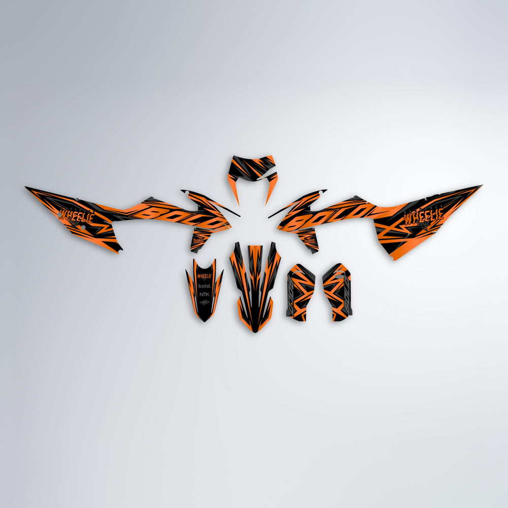 ANXIETY graphics kit parts layout in Orange