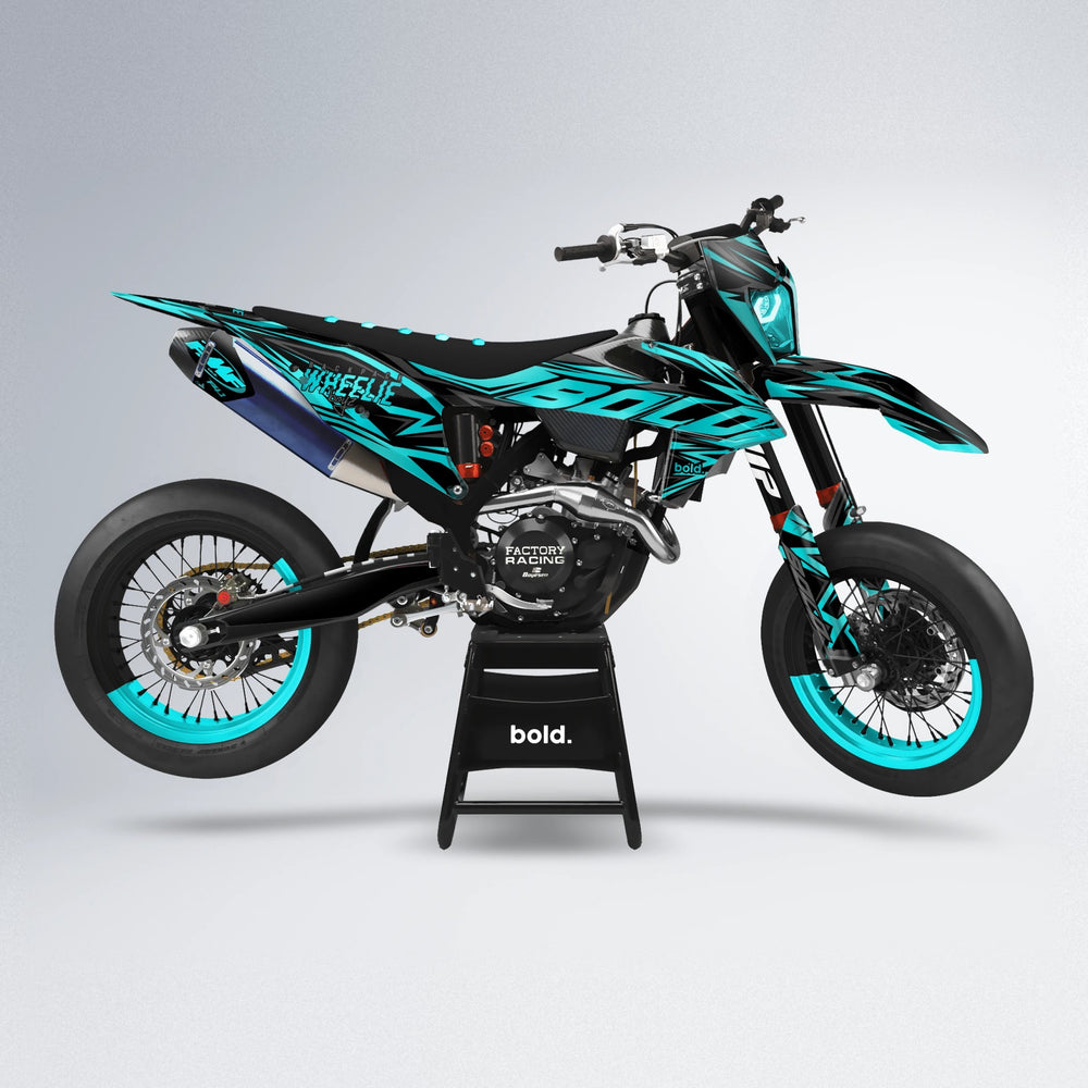 ANXIETY supermoto graphics kit in Teal