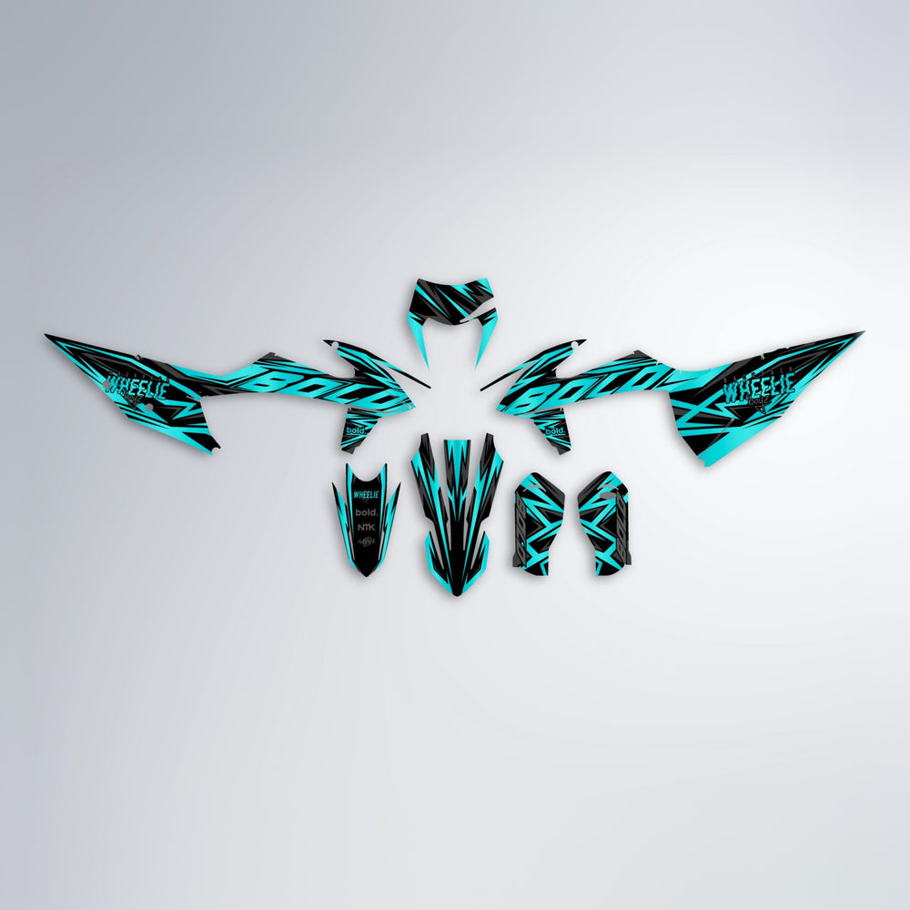ANXIETY graphics kit parts layout in Teal