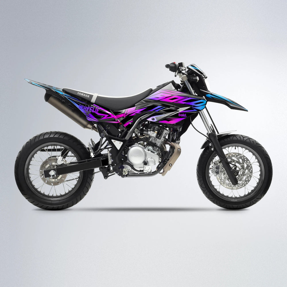 ANXIETY Yamaha WR 125X supermoto graphics kit in Blue Purple Fade