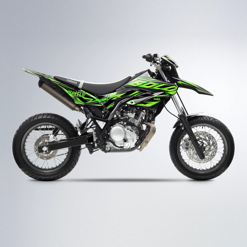 ANXIETY Yamaha WR 125X supermoto graphics kit in Green