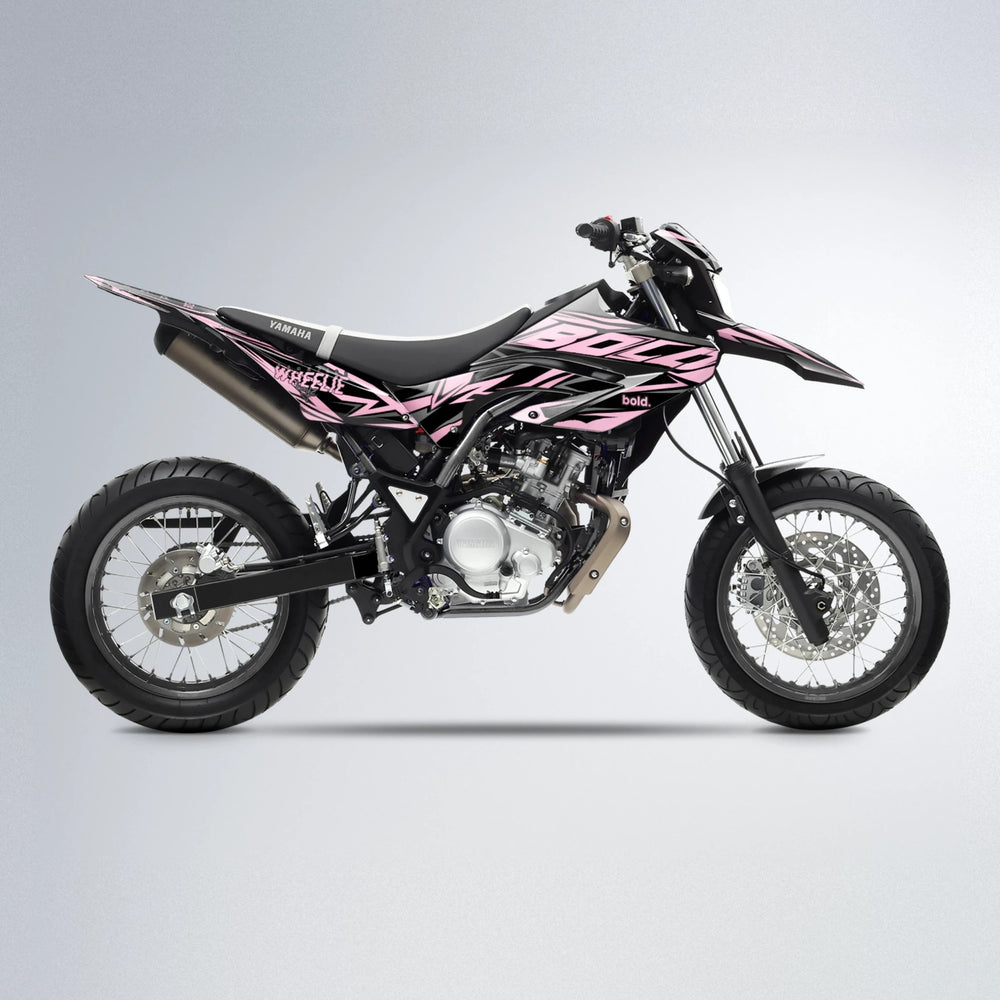 ANXIETY Yamaha WR 125X supermoto graphics kit in Sakura Pink