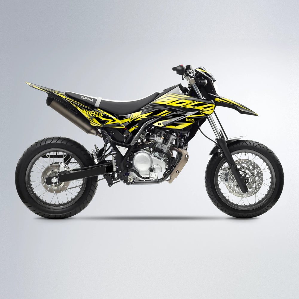 ANXIETY Yamaha WR 125X supermoto graphics kit in Yellow