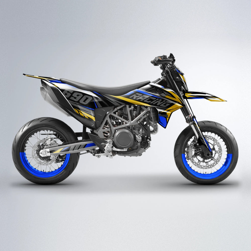 AQUA KTM SMC 690 supermoto graphics kit in Blue