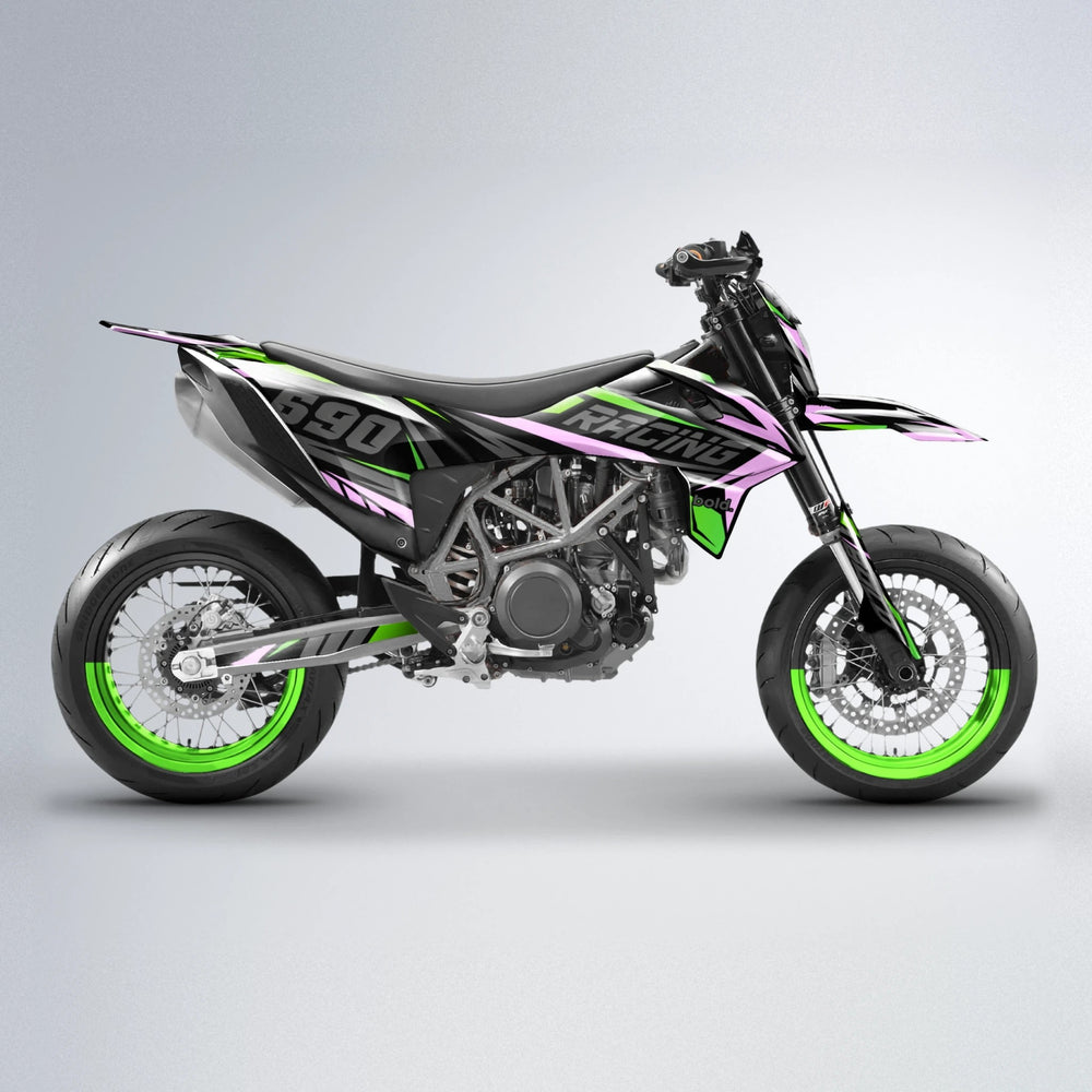 AQUA KTM SMC 690 supermoto graphics kit in Green