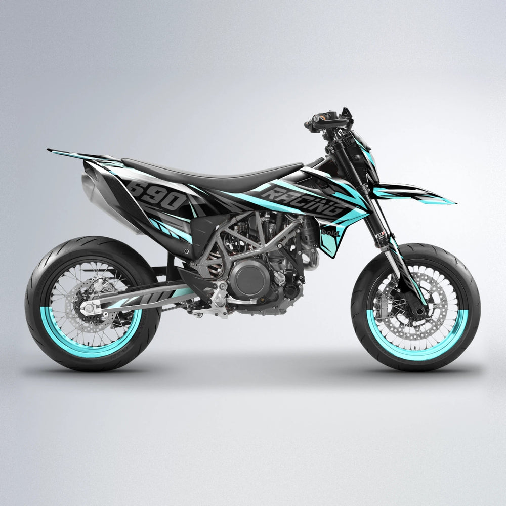 AQUA KTM SMC 690 supermoto graphics kit in Mint