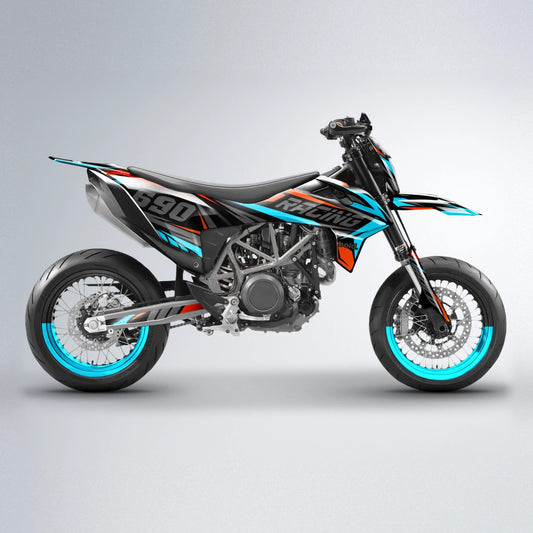 AQUA KTM SMC 690 supermoto graphics kit in Orange