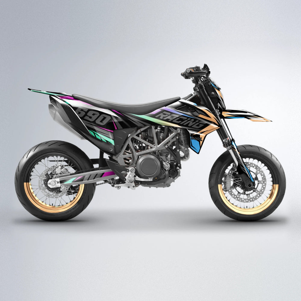 AQUA KTM SMC 690 supermoto graphics kit in Pink & Light Blue