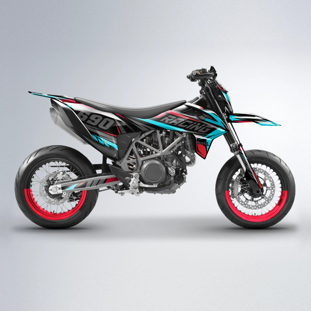 AQUA KTM SMC 690 supermoto graphics kit in Red