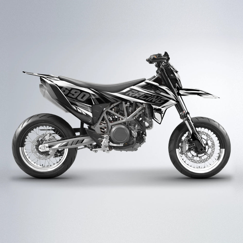 AQUA KTM SMC 690 supermoto graphics kit in White