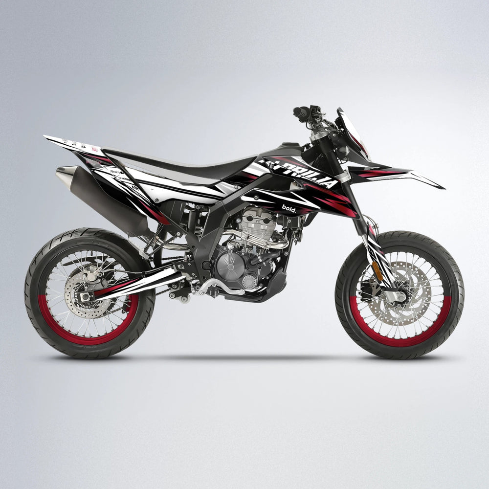 ARCTIC Aprilia SX 125 supermoto graphics kit in Black & Red