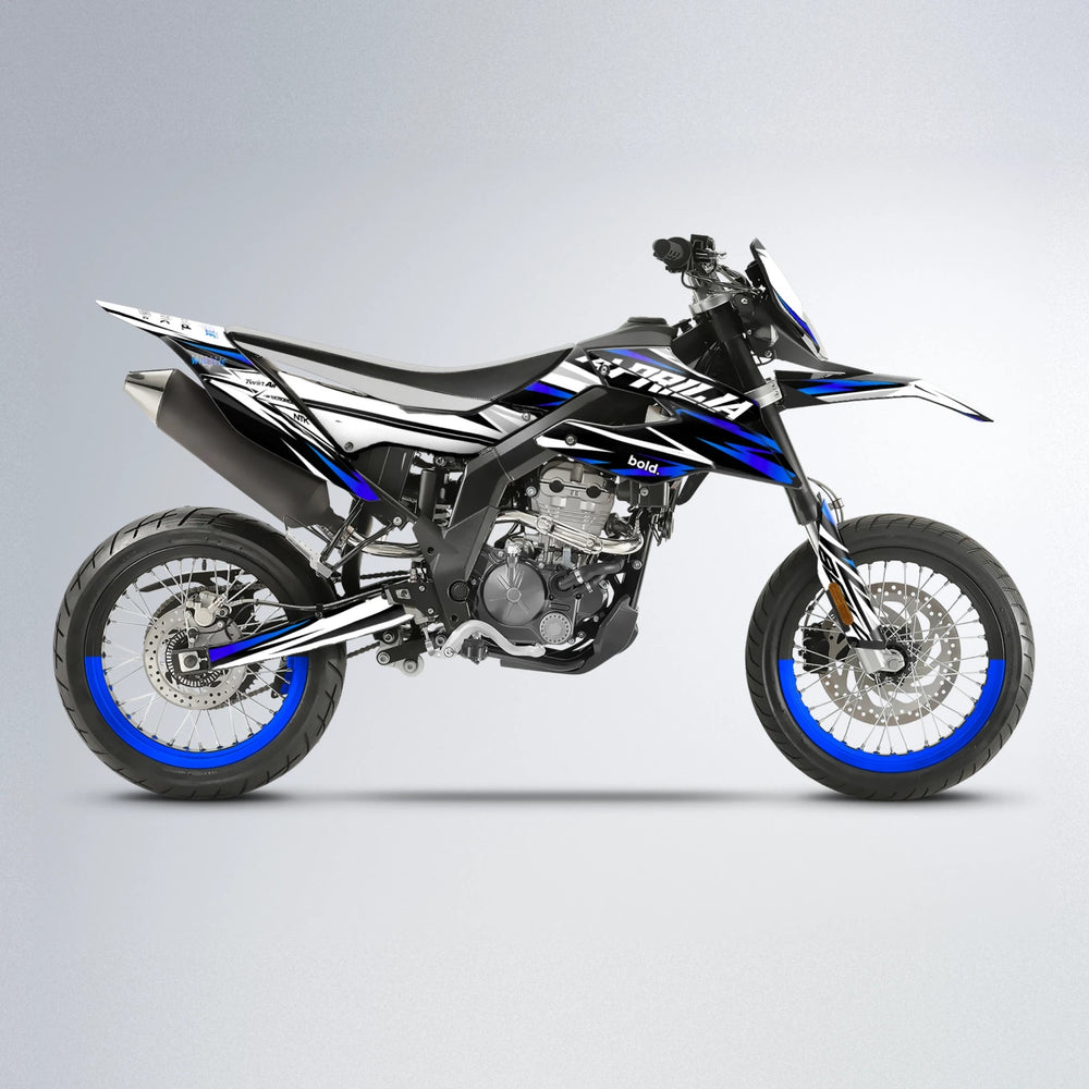 ARCTIC Aprilia SX 125 supermoto graphics kit in Blue