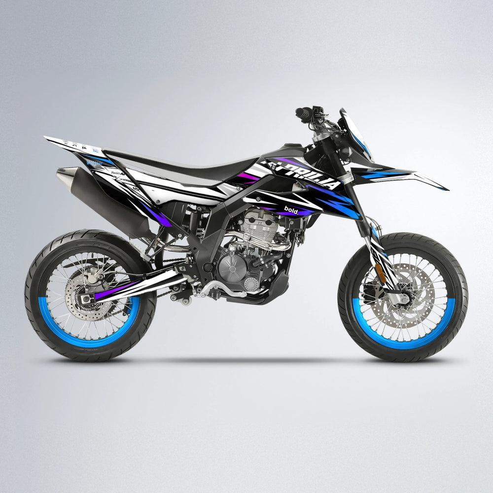 ARCTIC Aprilia SX 125 supermoto graphics kit in Blue Purple Fade