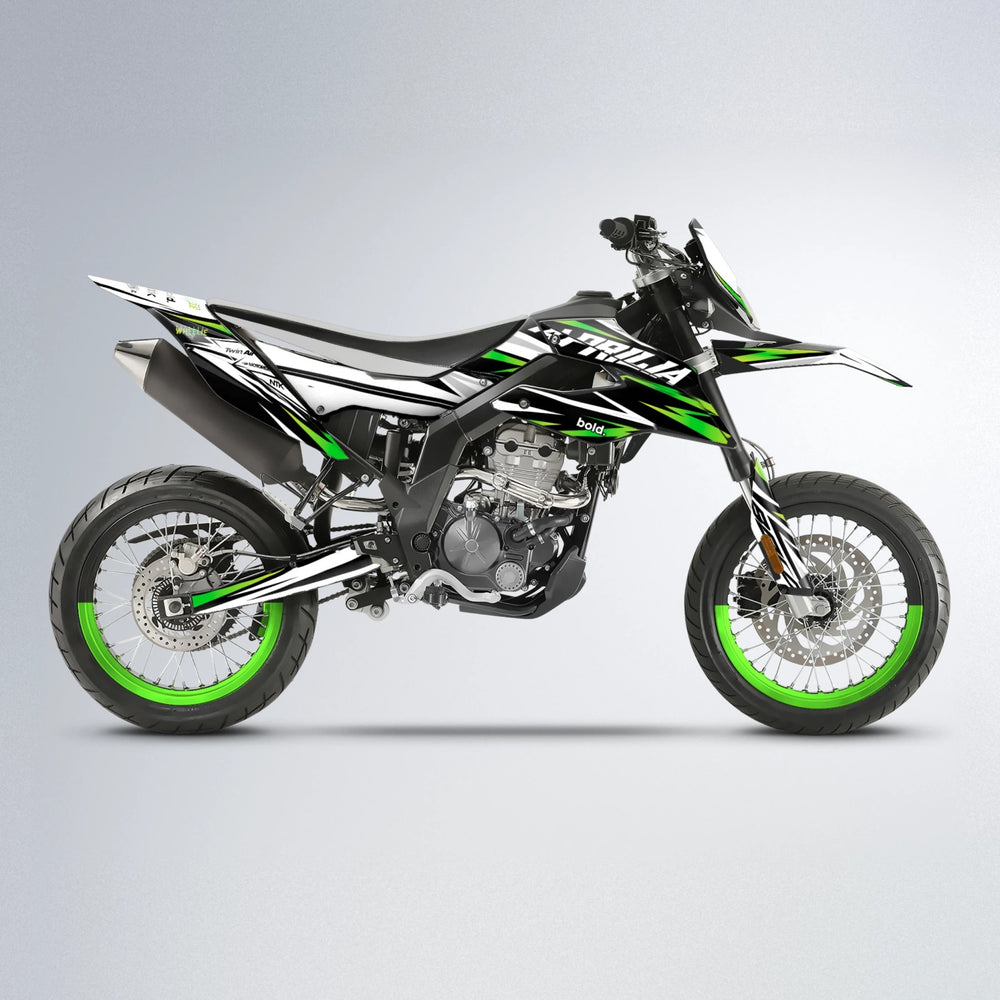 ARCTIC Aprilia SX 125 supermoto graphics kit in Green
