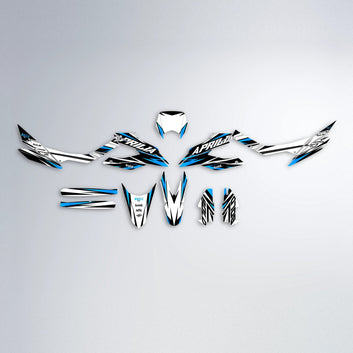 ARCTIC Aprilia SX 125 graphics kit parts layout in Light Blue