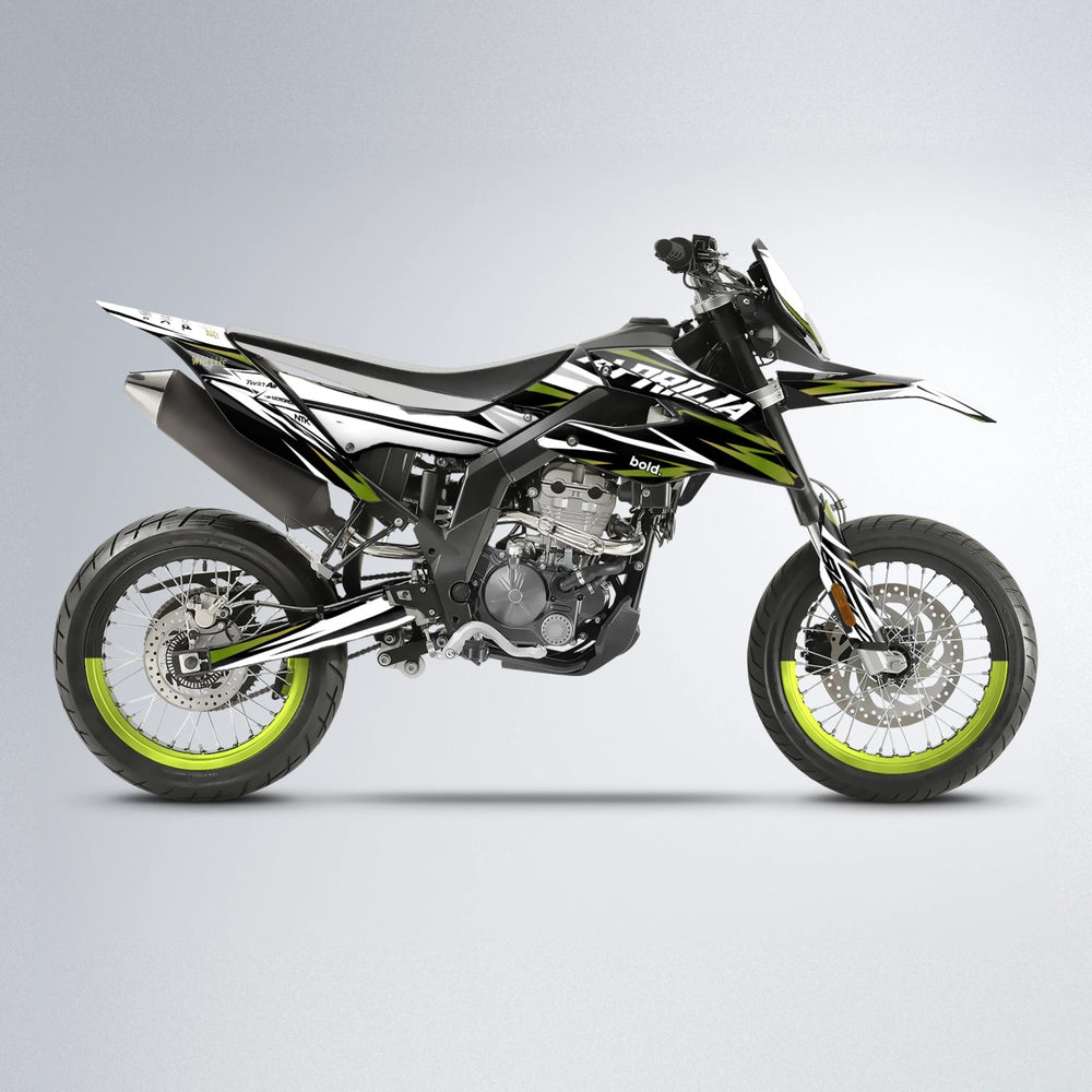 ARCTIC Aprilia SX 125 supermoto graphics kit in Olive