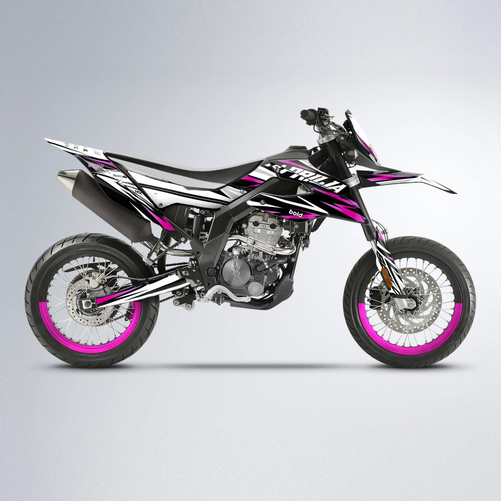 ARCTIC Aprilia SX 125 supermoto graphics kit in Pink