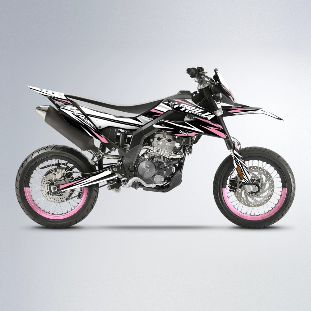 ARCTIC Aprilia SX 125 supermoto graphics kit in Sakura Pink