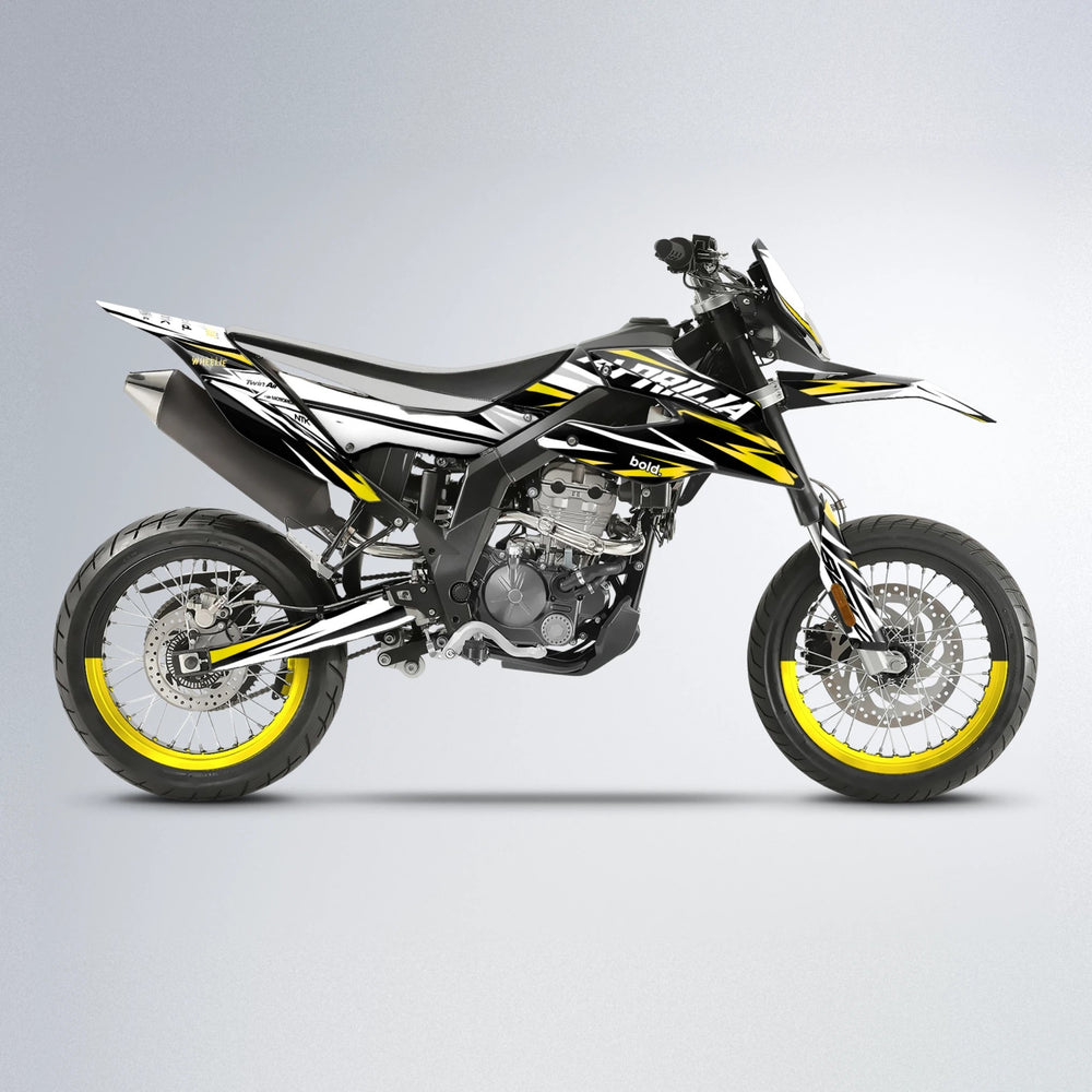 ARCTIC Aprilia SX 125 supermoto graphics kit in Yellow