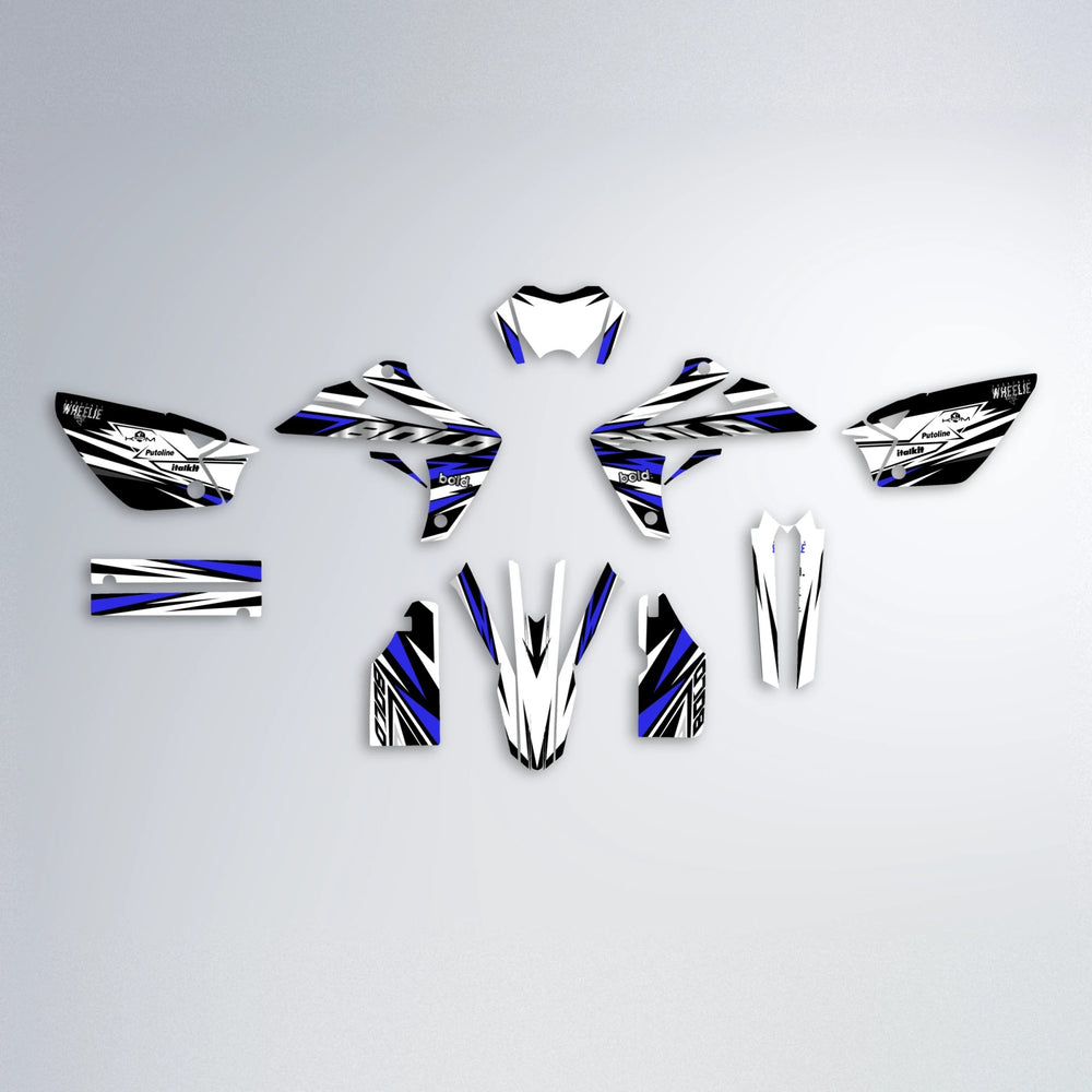 ARCTIC Rieju MRT graphics kit parts layout in Blue
