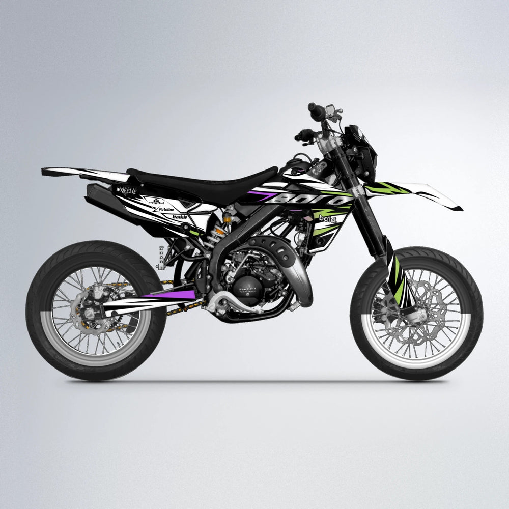 ARCTIC Rieju MRT supermoto graphics kit in Purple & Yellow