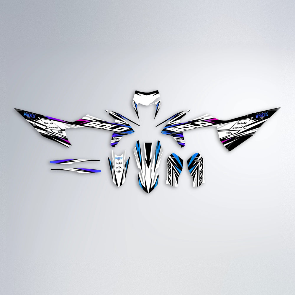 ARCTIC graphics kit parts layout in Blue Purple Fade