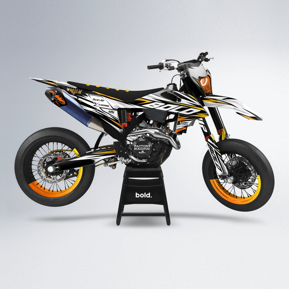 ARCTIC supermoto graphics kit in Orange & Yellow