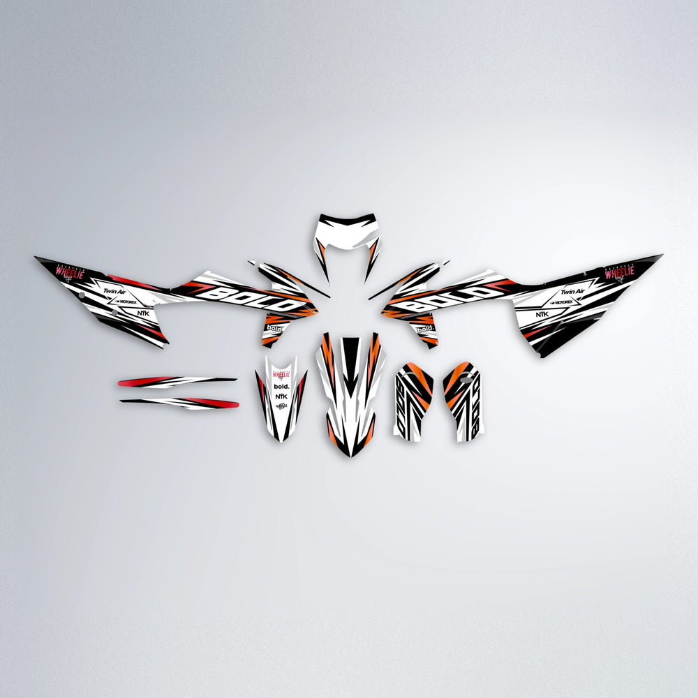 ARCTIC graphics kit parts layout in Red & Orange