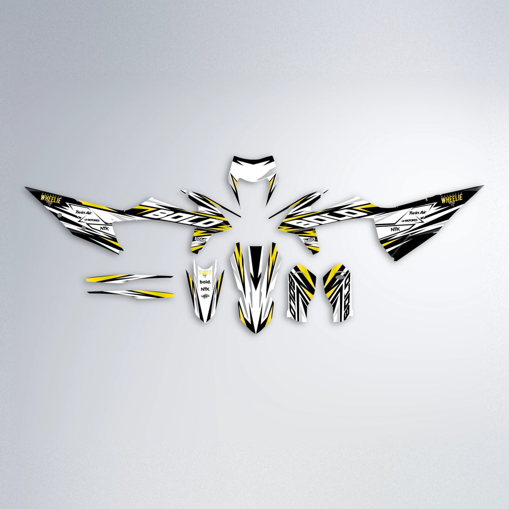 ARCTIC graphics kit parts layout in Yellow