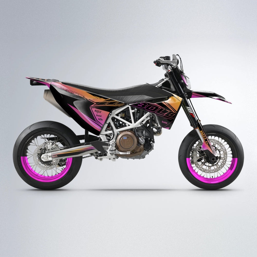 ARTTU STENBERG Husqvarna 701 supermoto graphics kit in Pink & Yellow