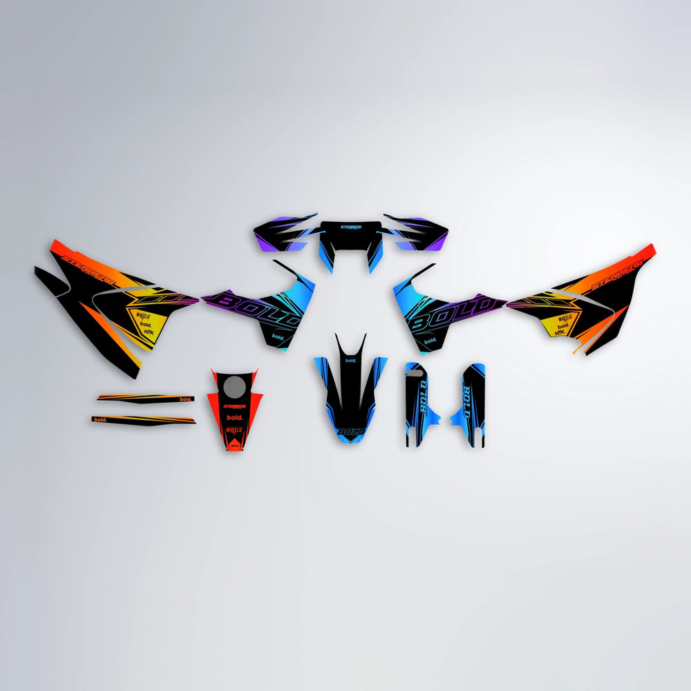 ARTTU STENBERG Husqvarna 701 graphics kit parts layout in Sunset Fade
