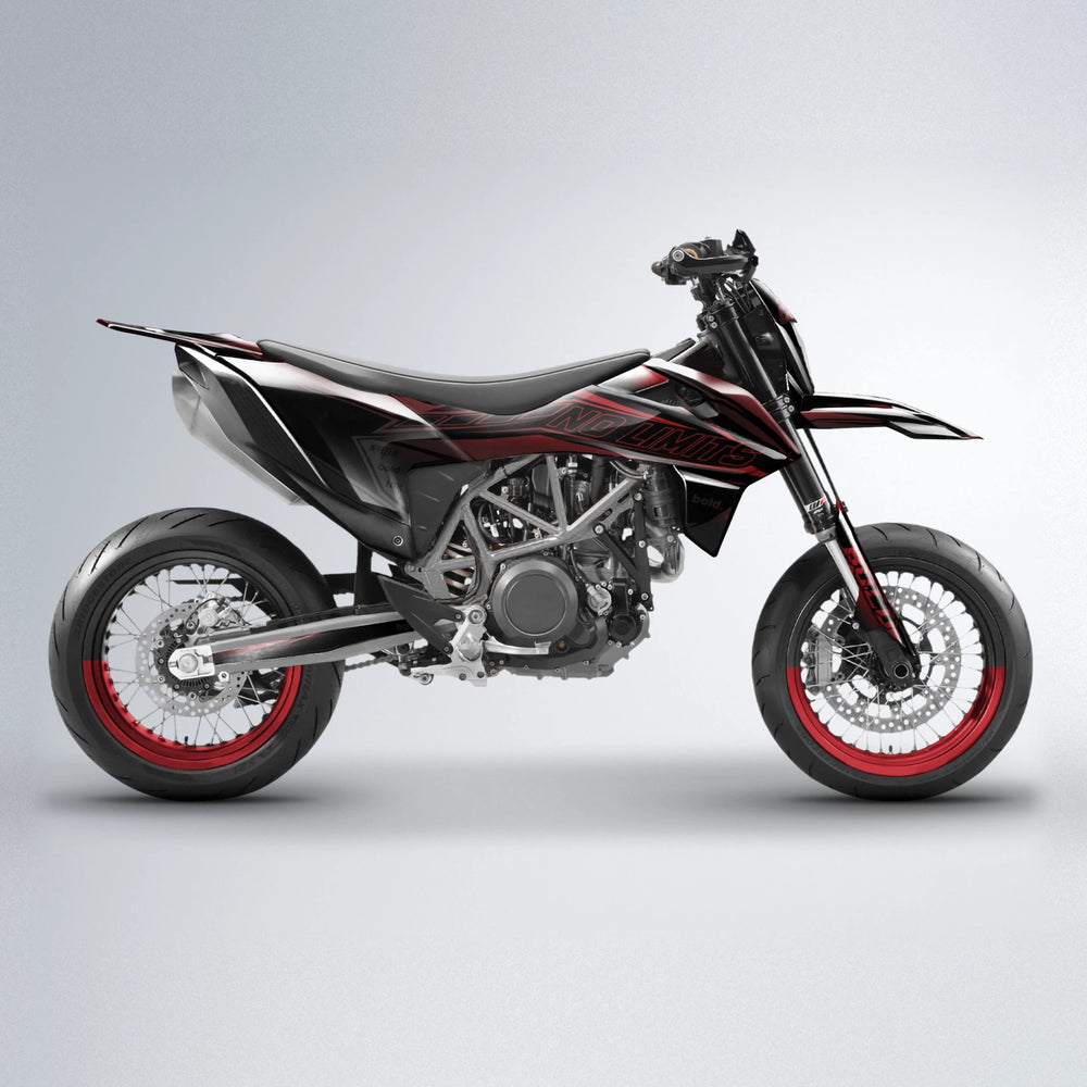 ARTTU STENBERG KTM SMC 690 supermoto graphics kit in Black & Red