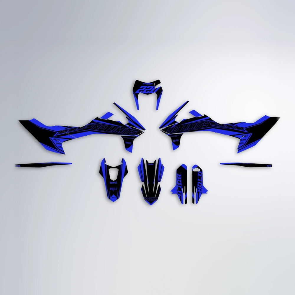 ARTTU STENBERG KTM SMC 690 graphics kit parts layout in Blue