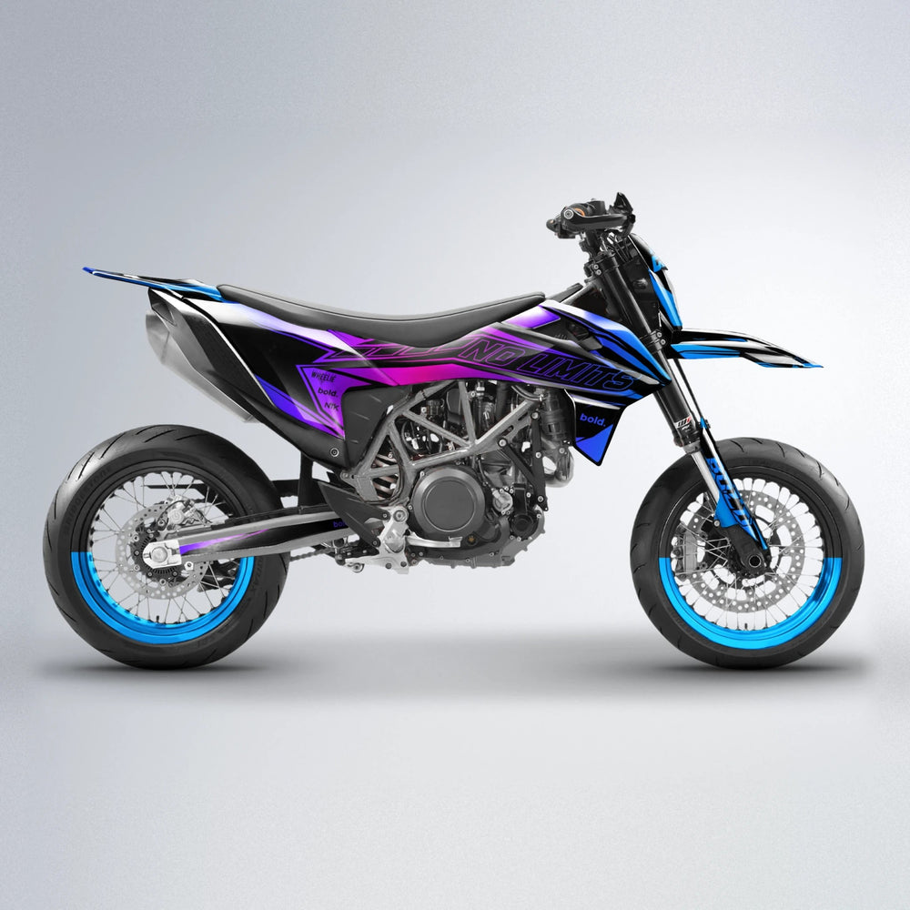 ARTTU STENBERG KTM SMC 690 supermoto graphics kit in Blue Purple Fade