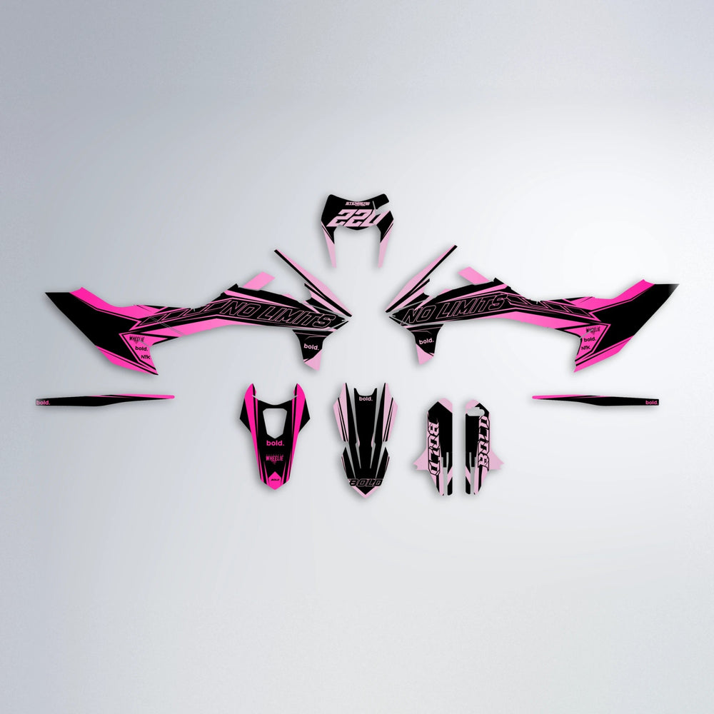 ARTTU STENBERG KTM SMC 690 graphics kit parts layout in Flamingo