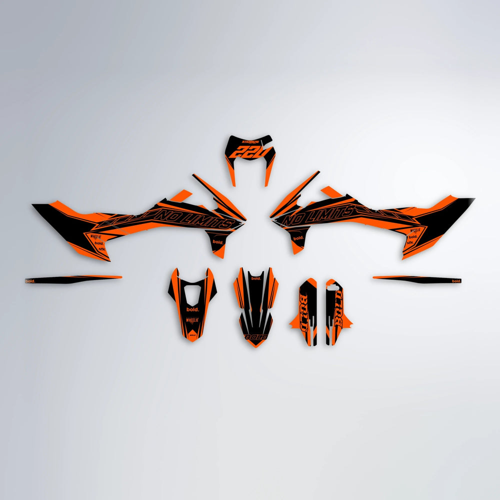 ARTTU STENBERG KTM SMC 690 graphics kit parts layout in Orange
