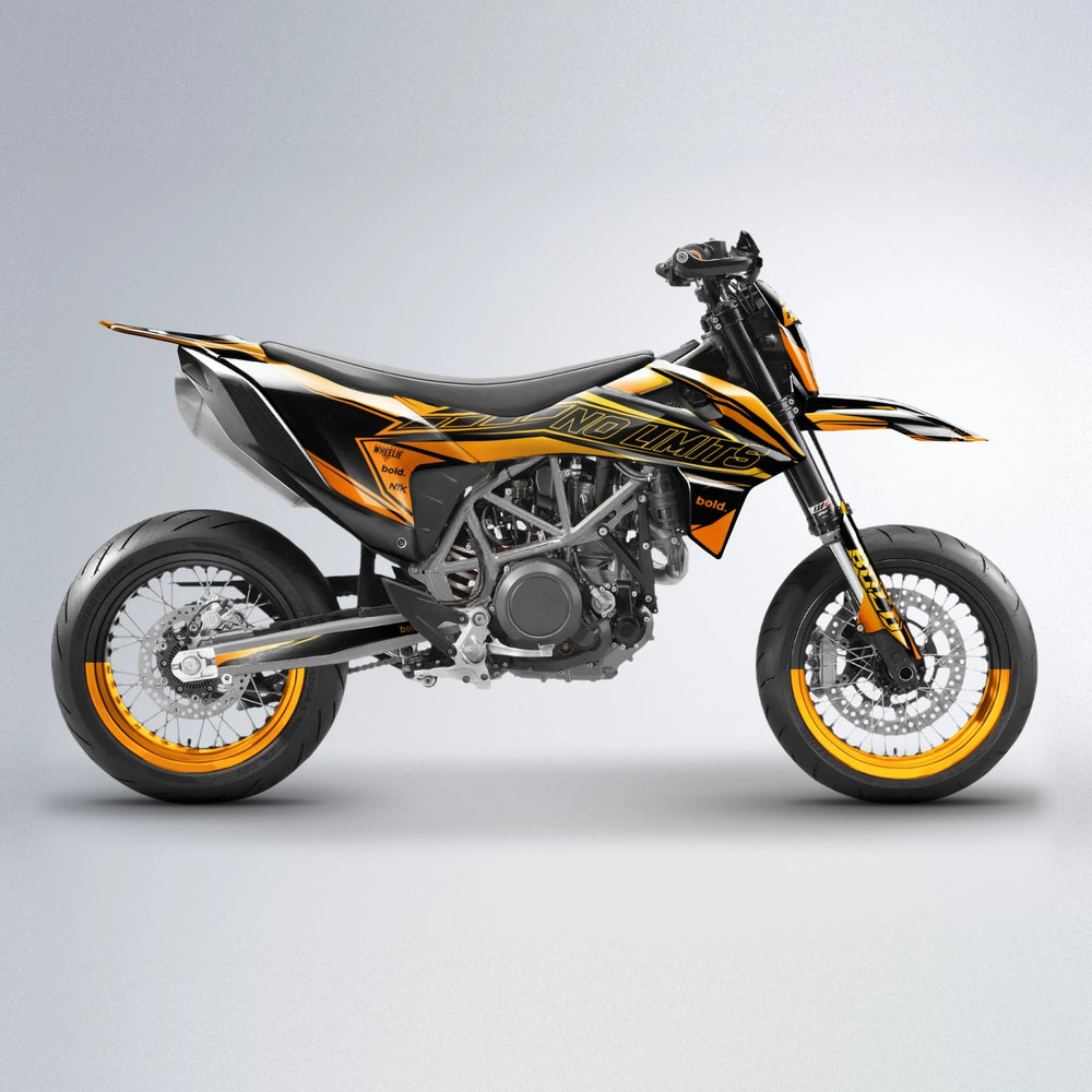 ARTTU STENBERG KTM SMC 690 supermoto graphics kit in Orange & Yellow