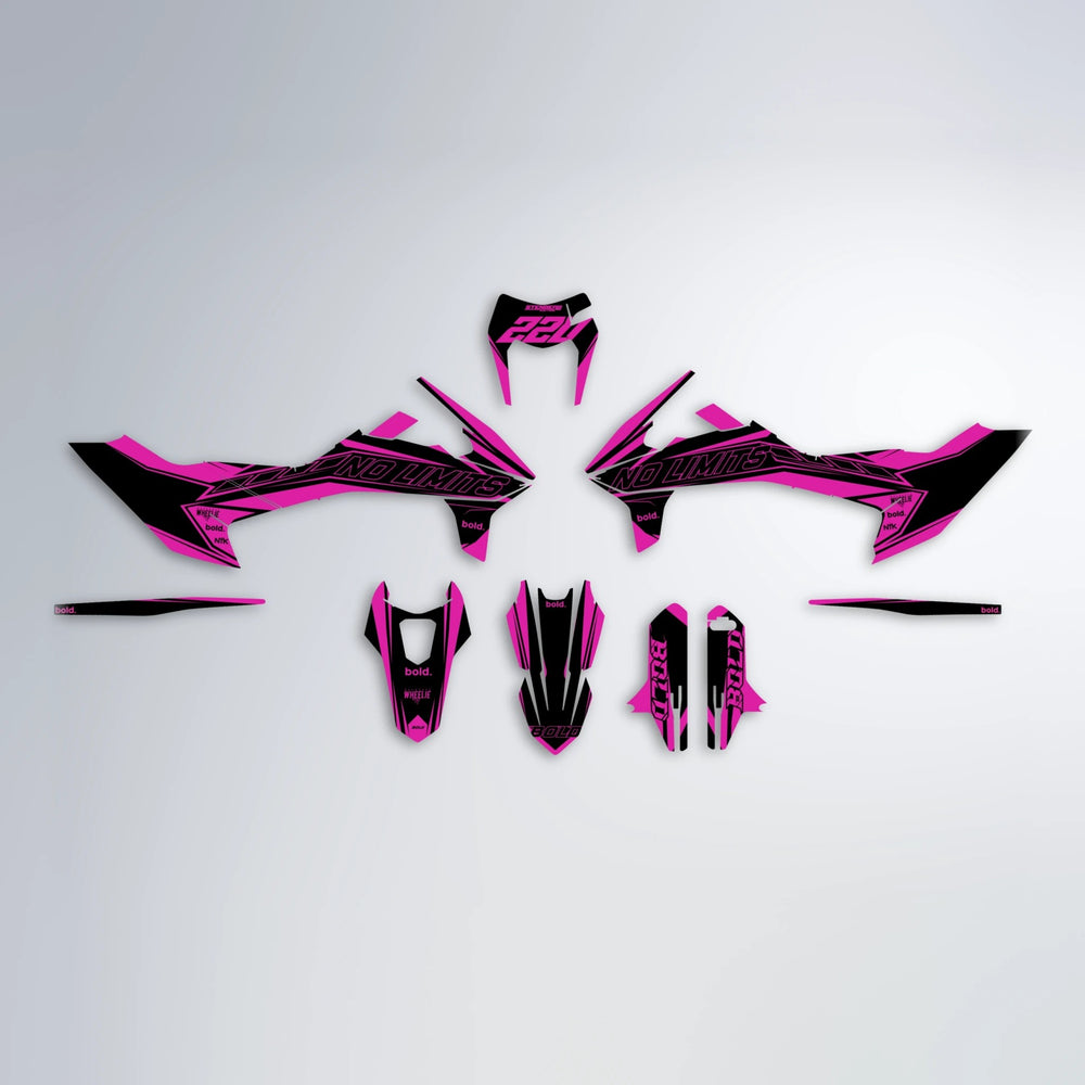 ARTTU STENBERG KTM SMC 690 graphics kit parts layout in Pink