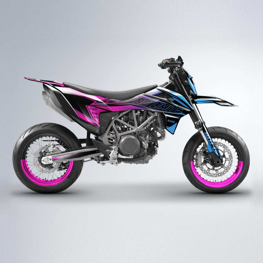 ARTTU STENBERG KTM SMC 690 supermoto graphics kit in Pink & Light Blue