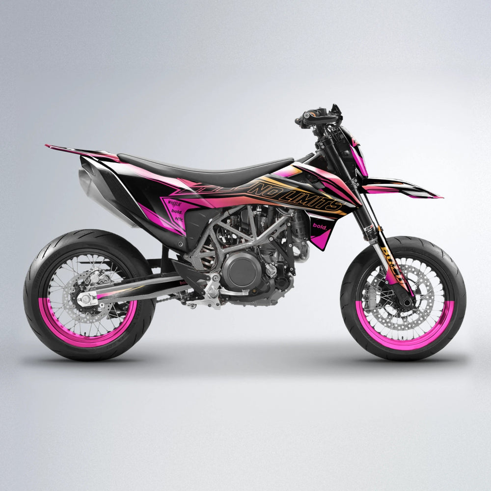 ARTTU STENBERG KTM SMC 690 supermoto graphics kit in Pink & Yellow