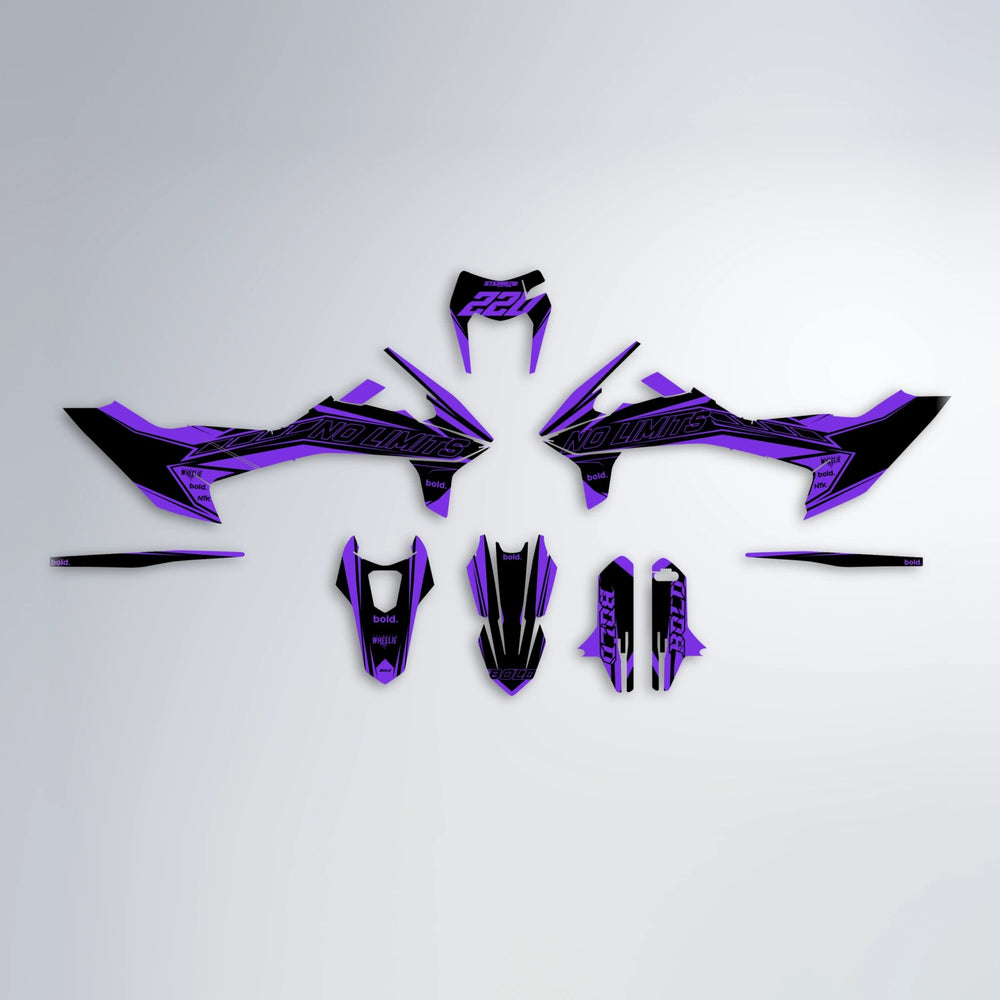 ARTTU STENBERG KTM SMC 690 graphics kit parts layout in Purple